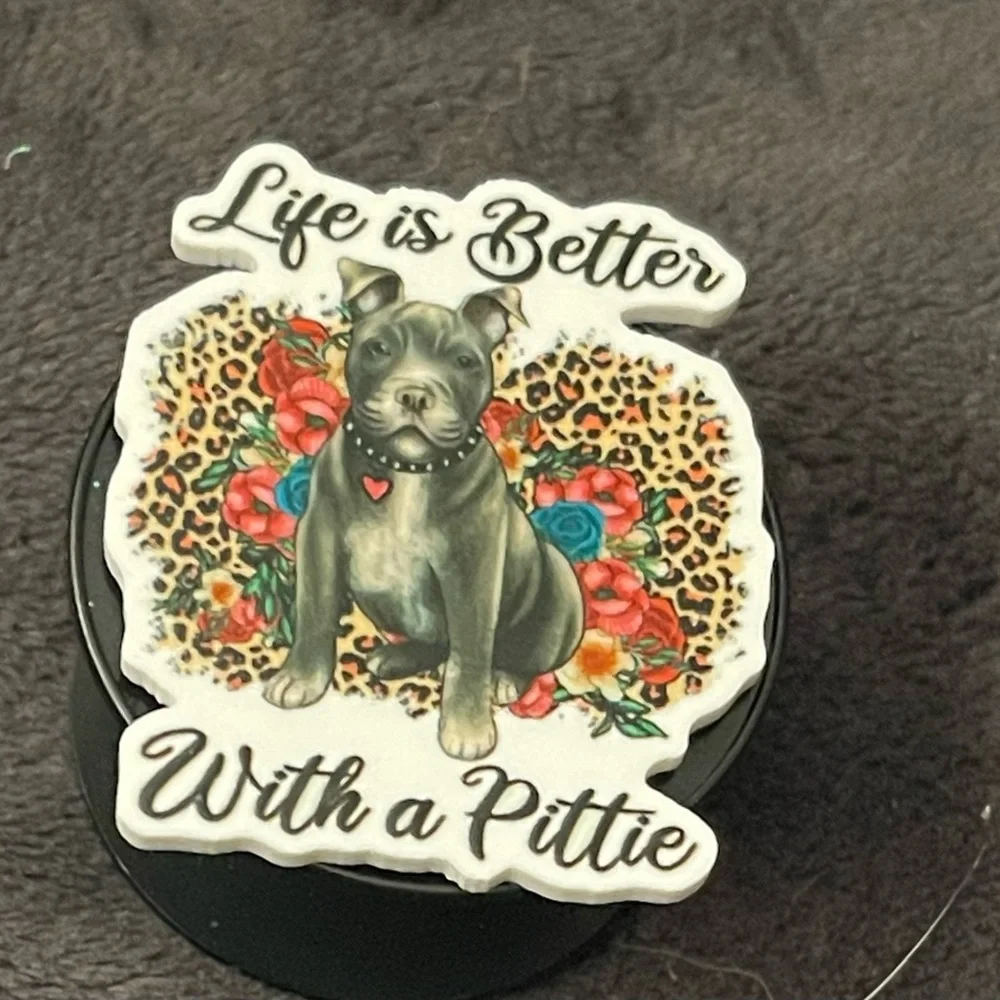 Dog-Themed PopSocket with Floral Design